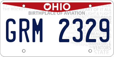 OH license plate GRM2329