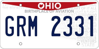 OH license plate GRM2331