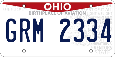 OH license plate GRM2334