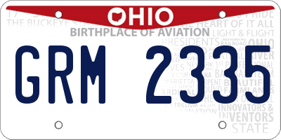 OH license plate GRM2335
