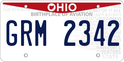 OH license plate GRM2342