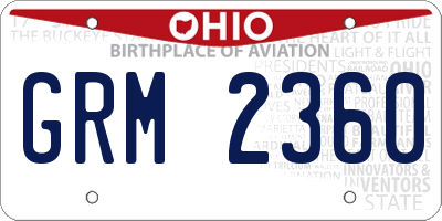 OH license plate GRM2360