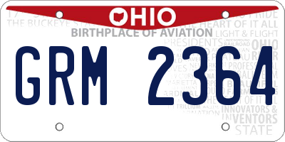 OH license plate GRM2364