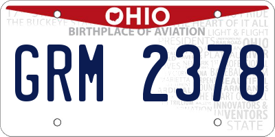 OH license plate GRM2378
