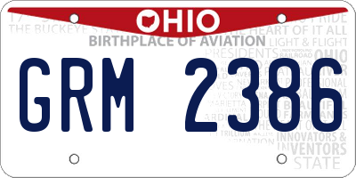 OH license plate GRM2386