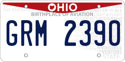 OH license plate GRM2390