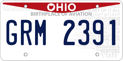 OH license plate GRM2391