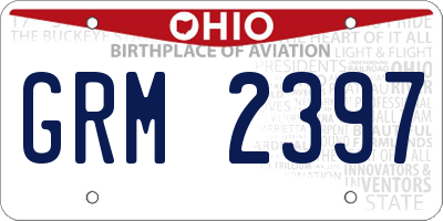 OH license plate GRM2397