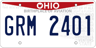 OH license plate GRM2401
