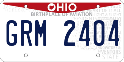 OH license plate GRM2404