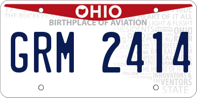 OH license plate GRM2414