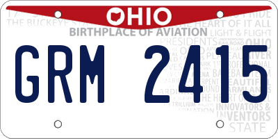 OH license plate GRM2415