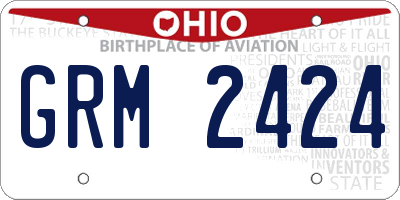 OH license plate GRM2424