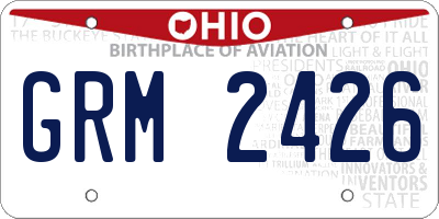 OH license plate GRM2426