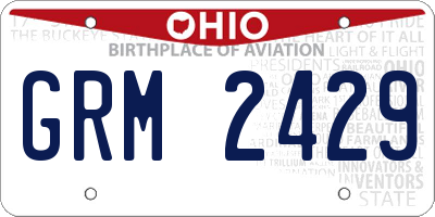 OH license plate GRM2429