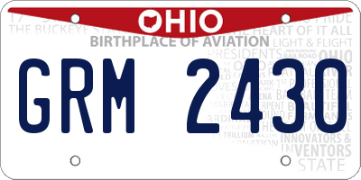OH license plate GRM2430