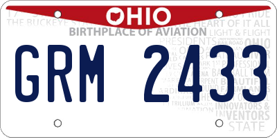 OH license plate GRM2433