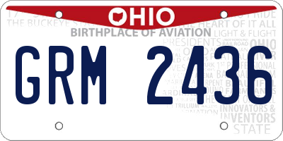 OH license plate GRM2436