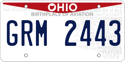 OH license plate GRM2443