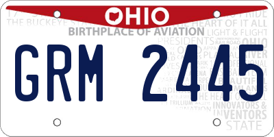 OH license plate GRM2445