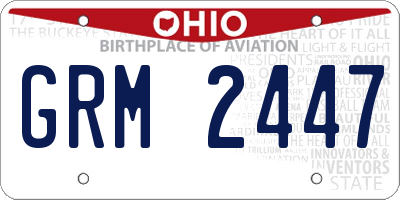 OH license plate GRM2447
