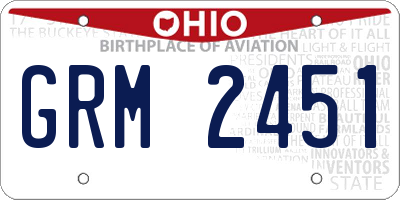 OH license plate GRM2451
