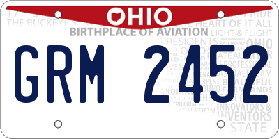 OH license plate GRM2452