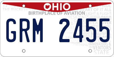OH license plate GRM2455