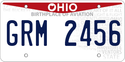 OH license plate GRM2456
