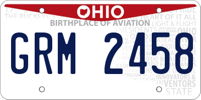 OH license plate GRM2458