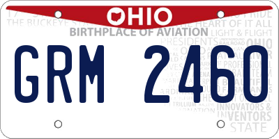 OH license plate GRM2460