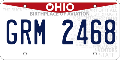 OH license plate GRM2468