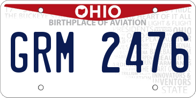 OH license plate GRM2476