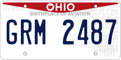 OH license plate GRM2487