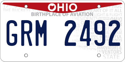 OH license plate GRM2492