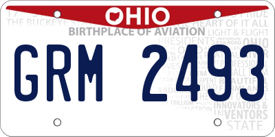 OH license plate GRM2493