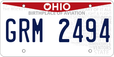 OH license plate GRM2494