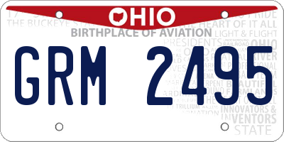 OH license plate GRM2495