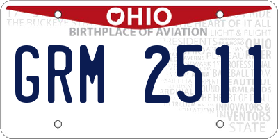 OH license plate GRM2511