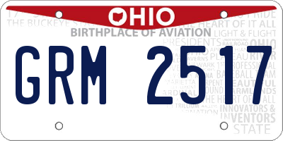 OH license plate GRM2517