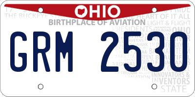 OH license plate GRM2530
