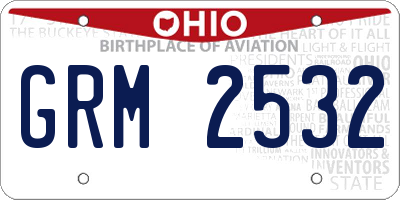 OH license plate GRM2532