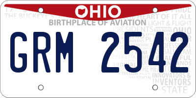 OH license plate GRM2542