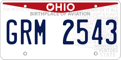 OH license plate GRM2543