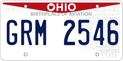 OH license plate GRM2546