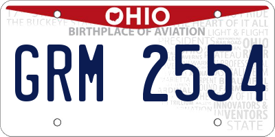 OH license plate GRM2554