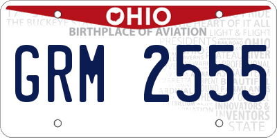 OH license plate GRM2555