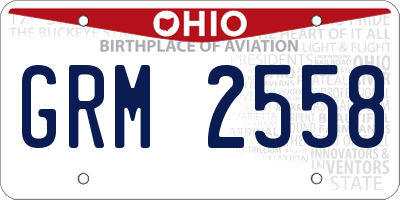 OH license plate GRM2558