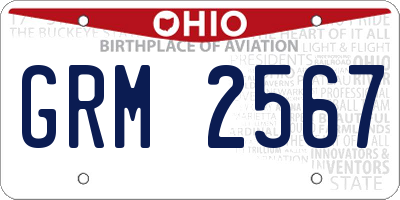 OH license plate GRM2567