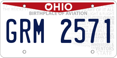 OH license plate GRM2571
